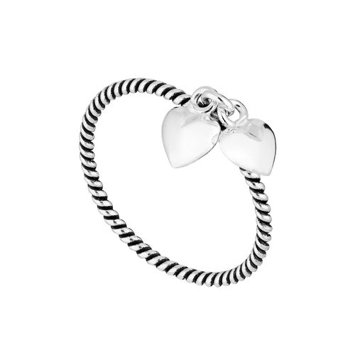 Beautiful Heart Charm Stacking Ring